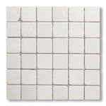 2x2 White Pearl / Botticino Marble Tumbled Mosaic Tile - American Tile Depot