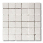 2x2 White Pearl / Botticino Marble Tumbled Mosaic Tile - American Tile Depot