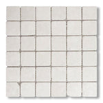 2x2 White Pearl / Botticino Marble Tumbled Mosaic Tile - American Tile Depot