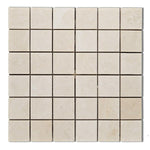 2x2 White Pearl / Botticino Marble Polished Mosaic Tile 2x2 White Pearl / Botticino Marble Polished Mosaic Tile - American Tile Depot