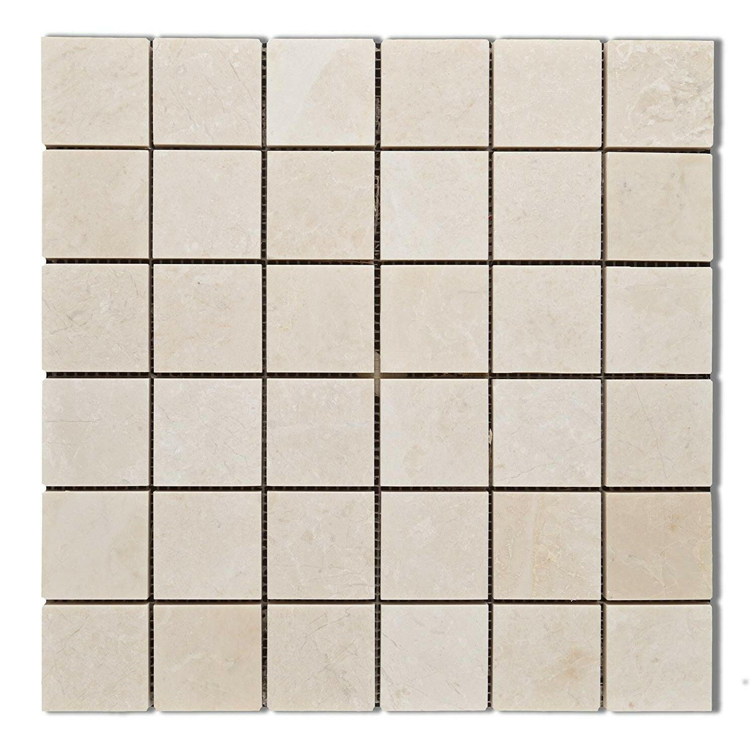 2x2 White Pearl / Botticino Marble Polished Mosaic Tile 2x2 White Pearl / Botticino Marble Polished Mosaic Tile - American Tile Depot
