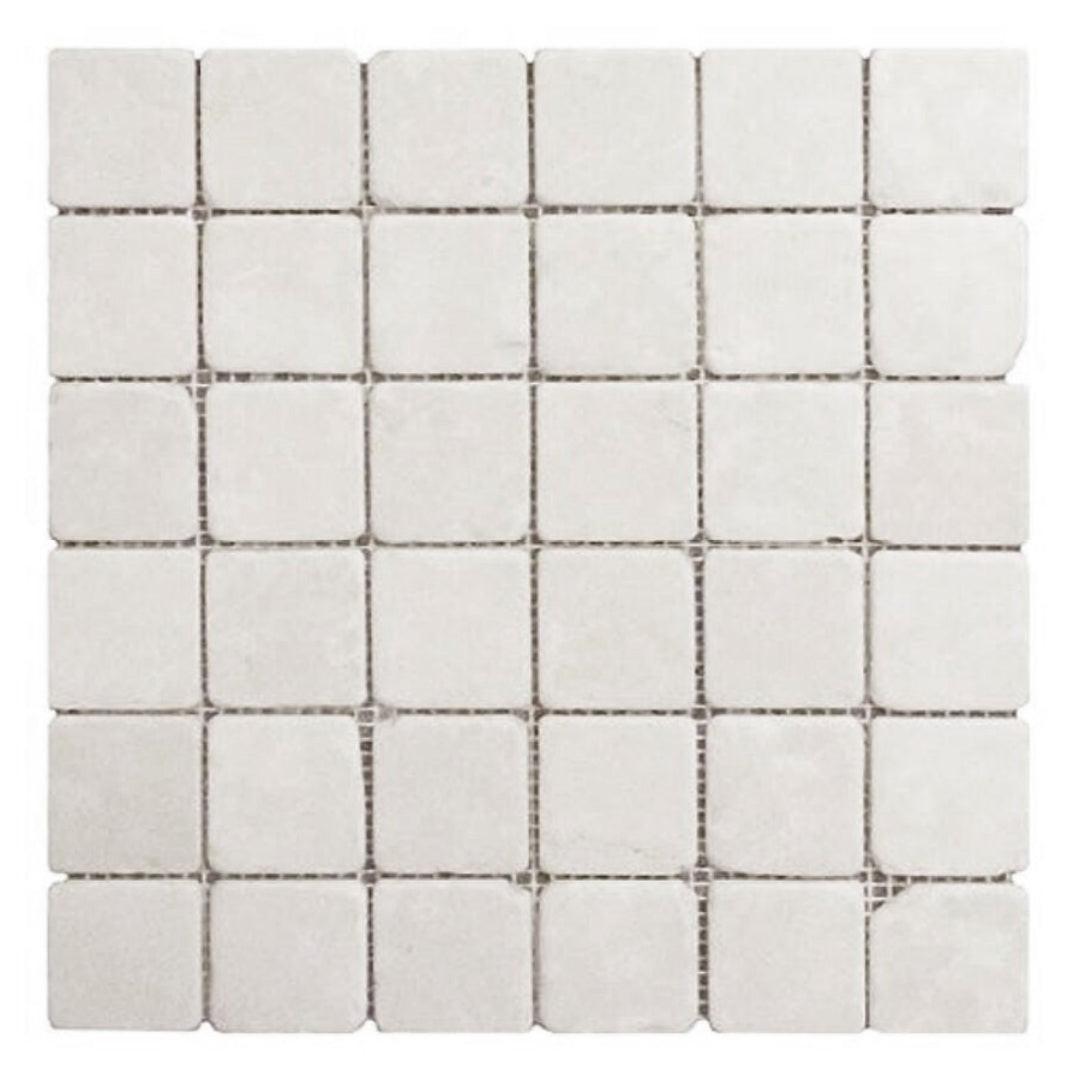 2x2 White Pearl / Botticino Marble Tumbled Mosaic Tile 2x2 White Pearl / Botticino Marble Tumbled Mosaic Tile - American Tile Depot