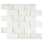 2x4 Afyon White Marble Polished Brick Mosaic Tile 2x4 Afyon White Marble Polished Brick Mosaic Tile - American Tile Depot