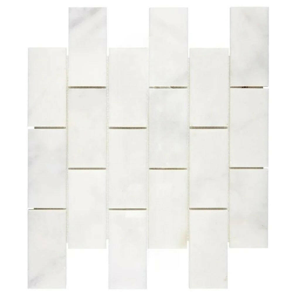 2x4 Afyon White Marble Polished Brick Mosaic Tile 2x4 Afyon White Marble Polished Brick Mosaic Tile - American Tile Depot