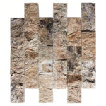 2x4 Antico Onyx Travertine Split-Faced Brick Mosaic Tile 2x4 Antico Onyx Travertine Split-Faced Brick Mosaic Tile - American Tile Depot