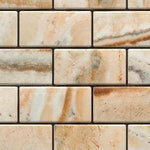 2x4 Antico Onyx Travertine Tumbled Brick Mosaic Tile 2x4 Antico Onyx Travertine Tumbled Brick Mosaic Tile - American Tile Depot