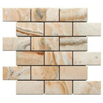 2x4 Antico Onyx Travertine Tumbled Brick Mosaic Tile 2x4 Antico Onyx Travertine Tumbled Brick Mosaic Tile - American Tile Depot