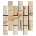 2x4 Antico Onyx Travertine Tumbled Brick Mosaic Tile 2x4 Antico Onyx Travertine Tumbled Brick Mosaic Tile - American Tile Depot