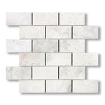 2x4 Bianco Congelato Dolomite Leathered Brick Mosaic Tile - American Tile Depot