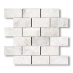 2x4 Bianco Congelato Dolomite Leathered Brick Mosaic Tile - American Tile Depot