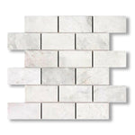2x4 Bianco Congelato Dolomite Leathered Brick Mosaic Tile - American Tile Depot