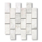 2x4 Bianco Congelato Dolomite Leathered Brick Mosaic Tile - American Tile Depot
