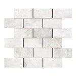 2x4 Bianco Congelato Dolomite Leathered Brick Mosaic Tile 2x4 Bianco Congelato Dolomite Leathered Brick Mosaic Tile - American Tile Depot