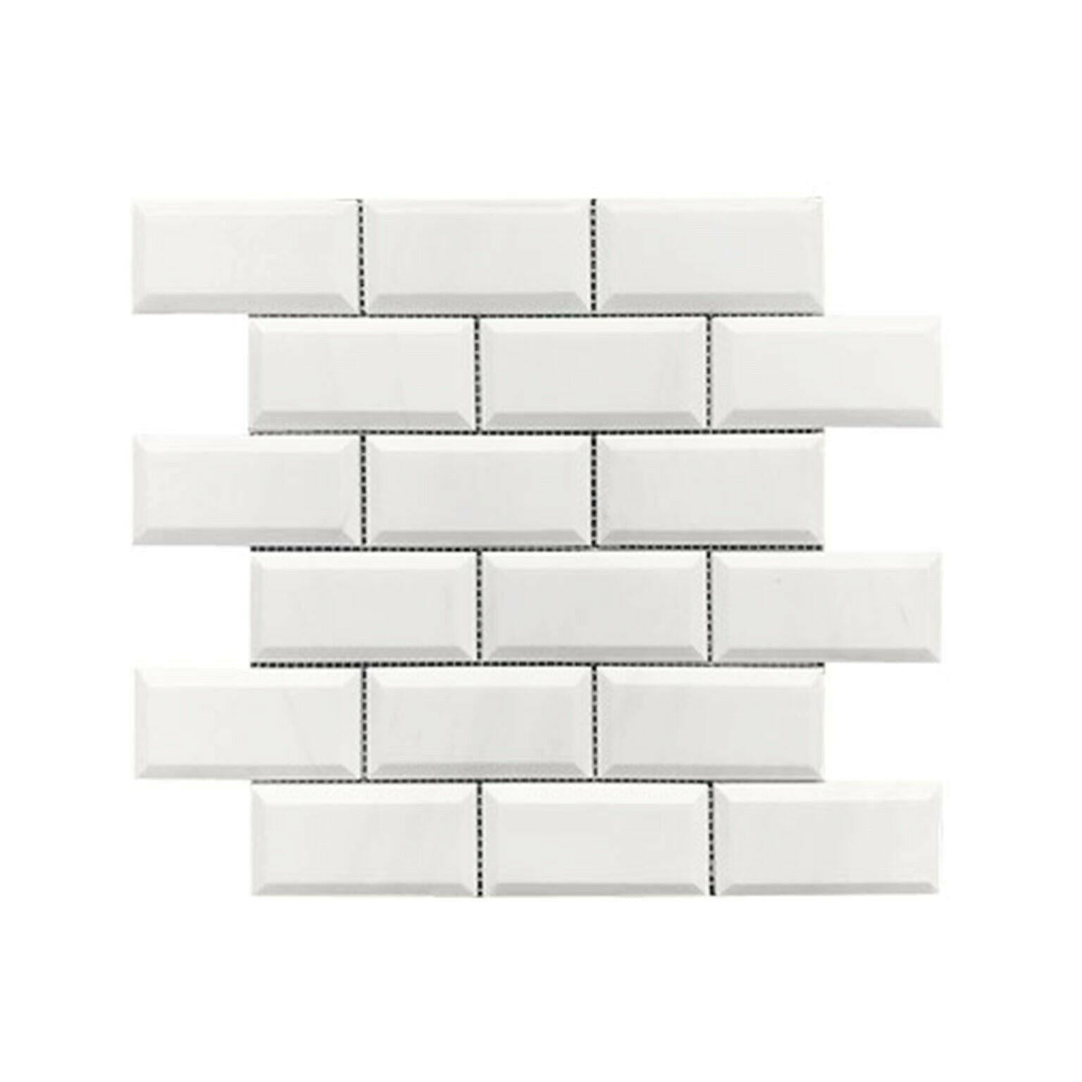 2x4 Bianco Dolomite Honed & Beveled Brick Mosaic Tile 2x4 Bianco Dolomite Honed & Beveled Brick Mosaic Tile - American Tile Depot