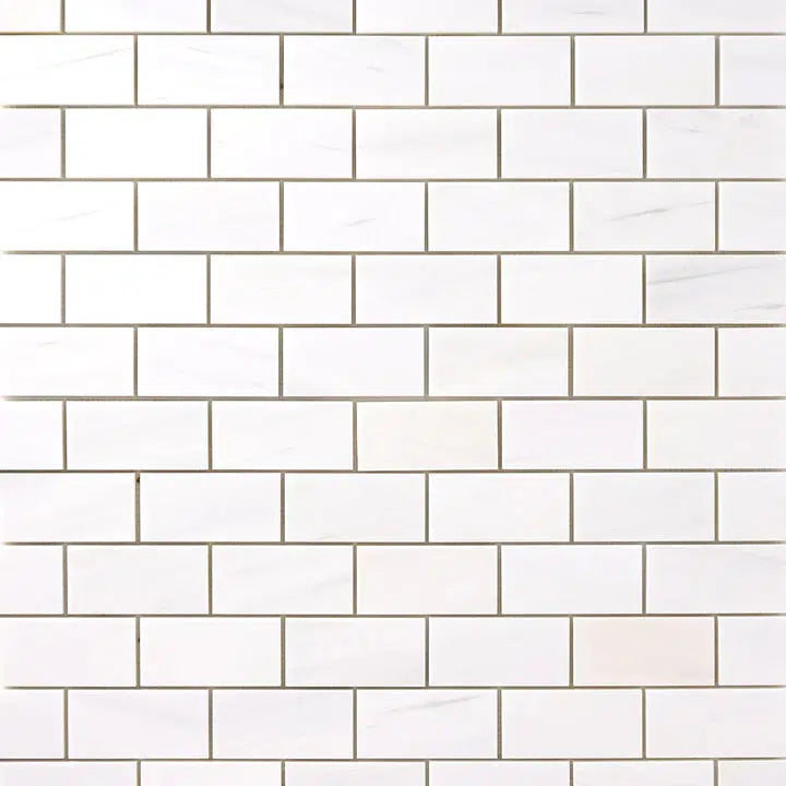 2x4 Bianco Dolomite Polished Brick Mosaic Tile 2x4 Bianco Dolomite Polished Brick Mosaic Tile - American Tile Depot