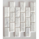 2x4 Bianco Venatino Marble Honed & Beveled Brick Mosaic Tile 2x4 Bianco Venatino Marble Honed & Beveled Brick Mosaic Tile - American Tile Depot