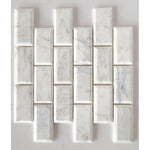 2x4 Bianco Venatino Marble Honed & Beveled Brick Mosaic Tile 2x4 Bianco Venatino Marble Honed & Beveled Brick Mosaic Tile - American Tile Depot