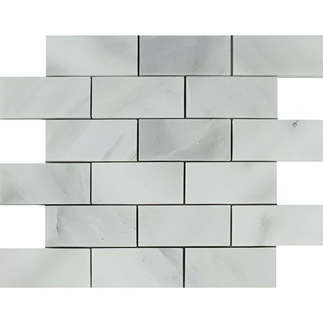 2x4 Bianco Venatino Marble Honed Brick Mosaic Tile 2x4 Bianco Venatino Marble Honed Brick Mosaic Tile - American Tile Depot