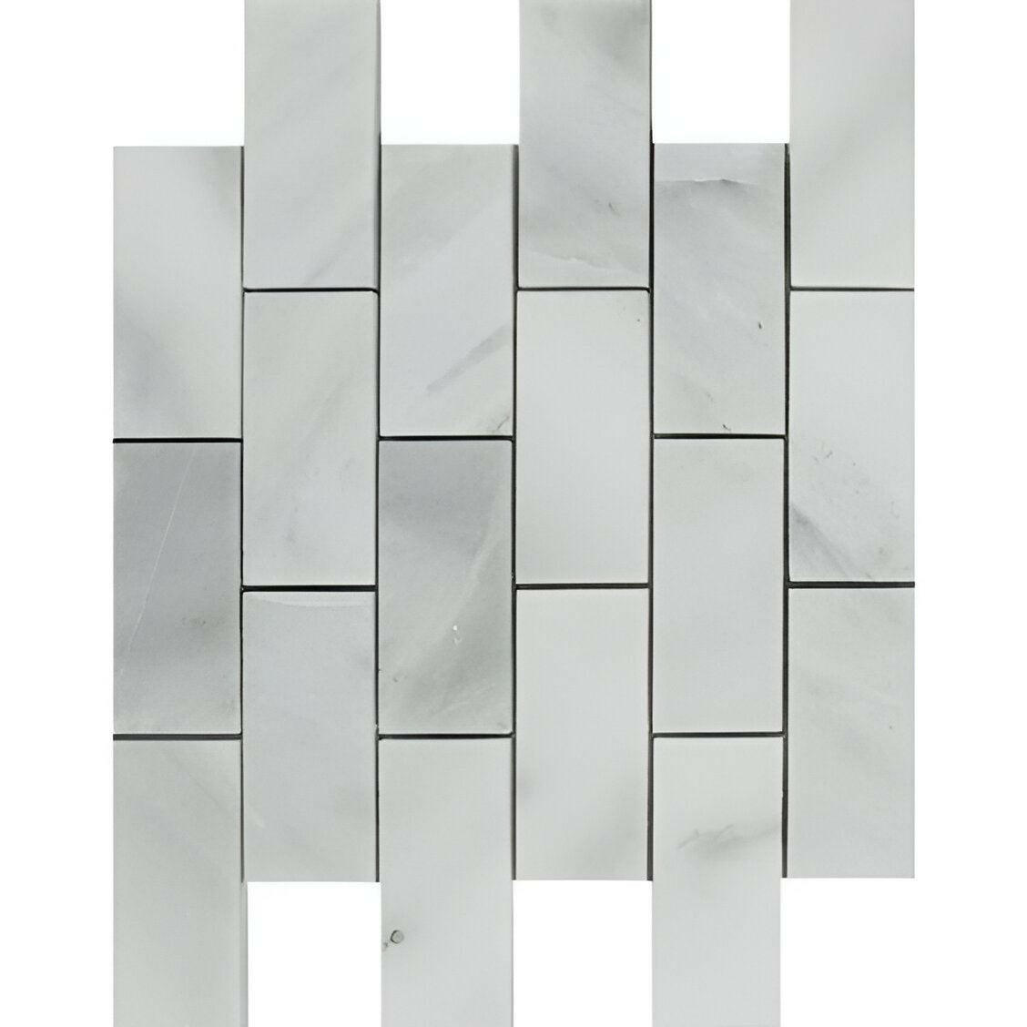2x4 Bianco Venatino Marble Honed Brick Mosaic Tile 2x4 Bianco Venatino Marble Honed Brick Mosaic Tile - American Tile Depot