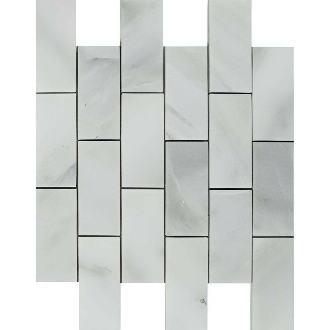 2x4 Bianco Venatino Marble Honed Brick Mosaic Tile 2x4 Bianco Venatino Marble Honed Brick Mosaic Tile - American Tile Depot
