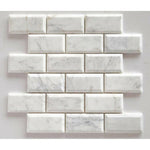 2x4 Bianco Venatino Marble Polished & Beveled Brick Mosaic Tile 2x4 Bianco Venatino Marble Polished & Beveled Brick Mosaic Tile - American Tile Depot
