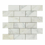 2x4 Calacatta Gold Marble Honed Brick Mosaic Tile 2x4 Calacatta Gold Marble Honed Brick Mosaic Tile - American Tile Depot