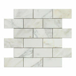 2x4 Calacatta Gold Marble Honed Brick Mosaic Tile 2x4 Calacatta Gold Marble Honed Brick Mosaic Tile - American Tile Depot