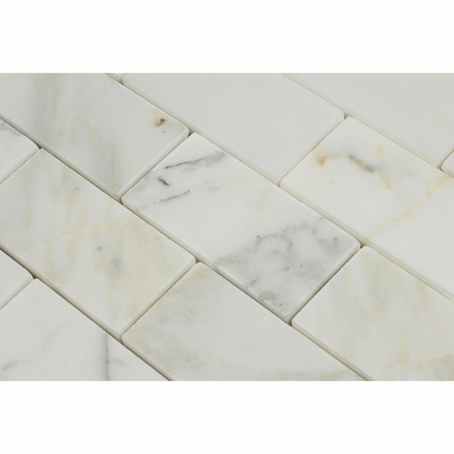 2x4 Calacatta Gold Marble Polished Brick Mosaic Tile 2x4 Calacatta Gold Marble Polished Brick Mosaic Tile - American Tile Depot