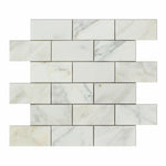 2x4 Calacatta Gold Marble Polished Brick Mosaic Tile 2x4 Calacatta Gold Marble Polished Brick Mosaic Tile - American Tile Depot
