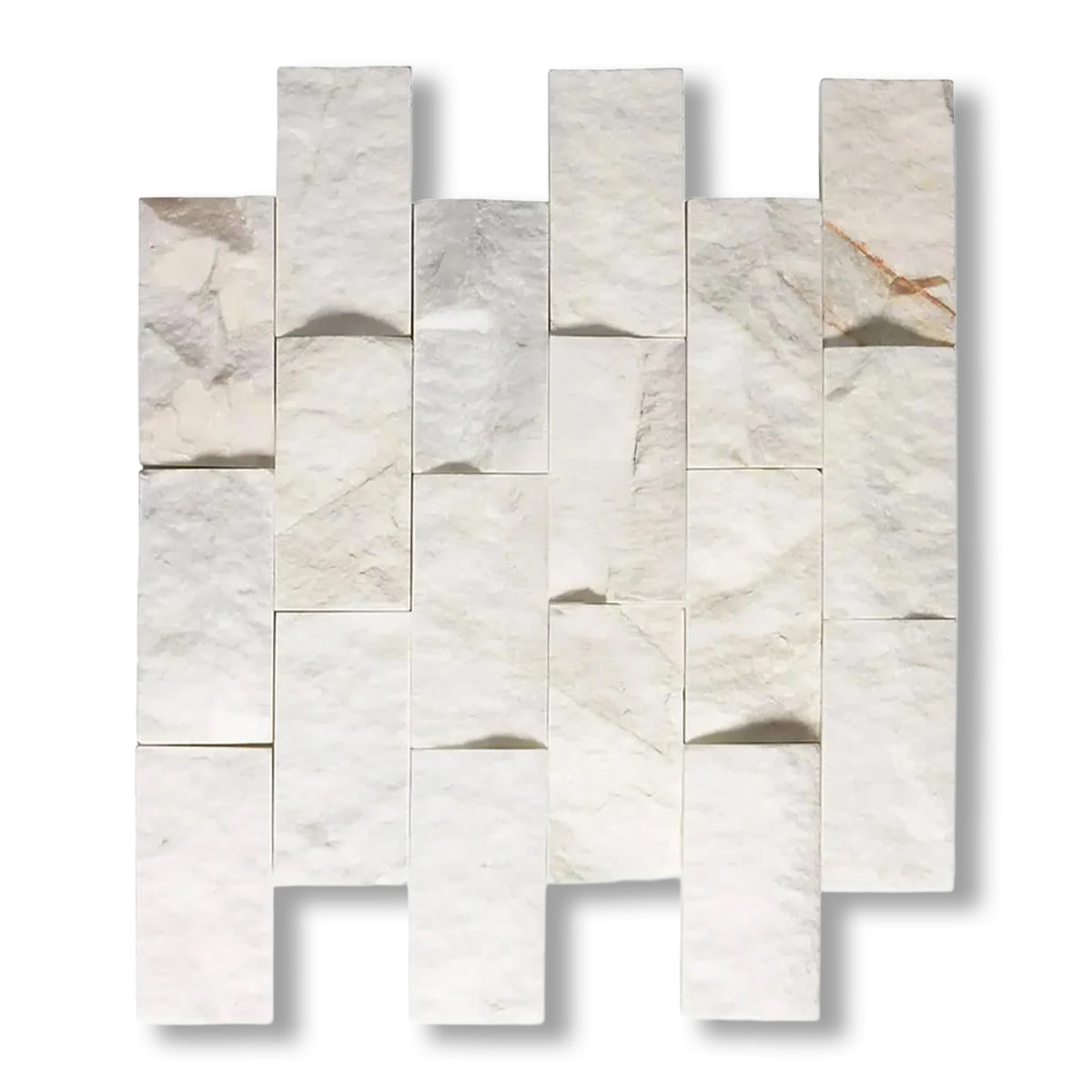 2x4 Calacatta Gold Marble Split-Faced Mosaic Tile - American Tile Depot