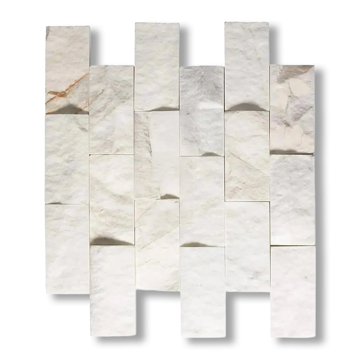 2x4 Calacatta Gold Marble Split-Faced Mosaic Tile - American Tile Depot