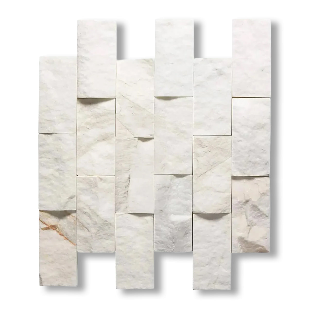 2x4 Calacatta Gold Marble Split-Faced Mosaic Tile - American Tile Depot
