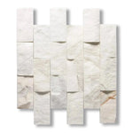 2x4 Calacatta Gold Marble Split-Faced Mosaic Tile - American Tile Depot