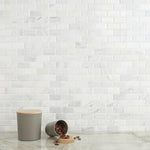 2x4 Calacatta Oliva Marble Honed & Beveled Brick Mosaic Tile 2x4 Calacatta Oliva Marble Honed & Beveled Brick Mosaic Tile - American Tile Depot