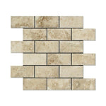 2x4 Cappuccino Marble Polished & Beveled Brick Mosaic Tile 2x4 Cappuccino Marble Polished & Beveled Brick Mosaic Tile - American Tile Depot