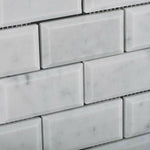 2x4 Carrara White Marble Honed & Beveled Brick Mosaic Tile 2x4 Carrara White Marble Honed & Beveled Brick Mosaic Tile - American Tile Depot