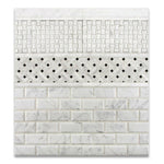2x4 Carrara White Marble Honed & Beveled Brick Mosaic Tile 2x4 Carrara White Marble Honed & Beveled Brick Mosaic Tile - American Tile Depot