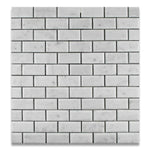 2x4 Carrara White Marble Honed & Beveled Brick Mosaic Tile 2x4 Carrara White Marble Honed & Beveled Brick Mosaic Tile - American Tile Depot