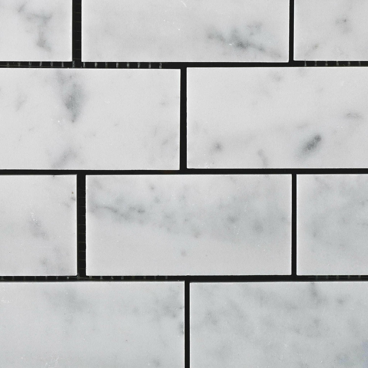 2x4 Carrara White Marble Honed Brick Mosaic Tile 2x4 Carrara White Marble Honed Brick Mosaic Tile - American Tile Depot