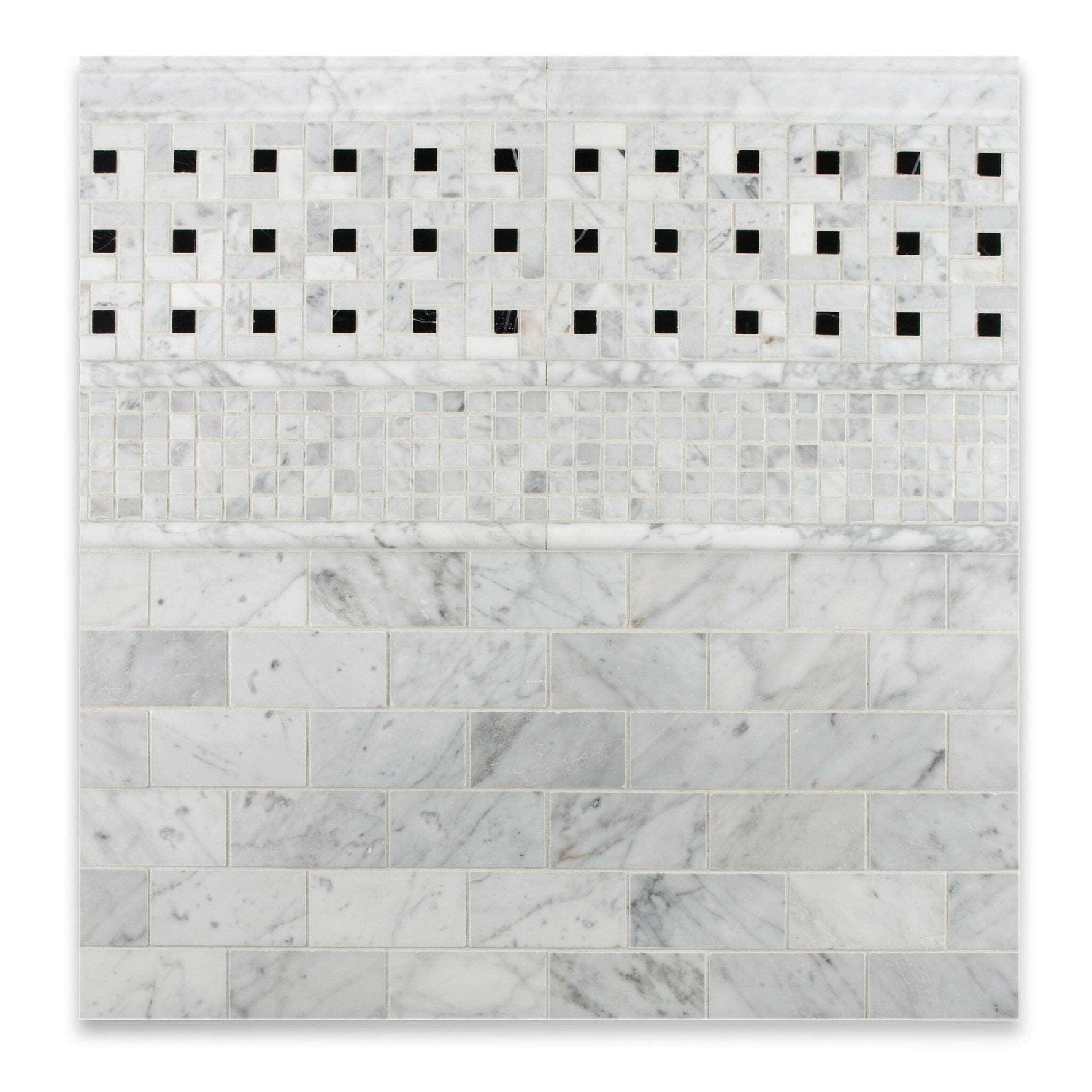 2x4 Carrara White Marble Honed Brick Mosaic Tile | FINAL SALE 2x4 Carrara White Marble Honed Brick Mosaic Tile | FINAL SALE - American Tile Depot