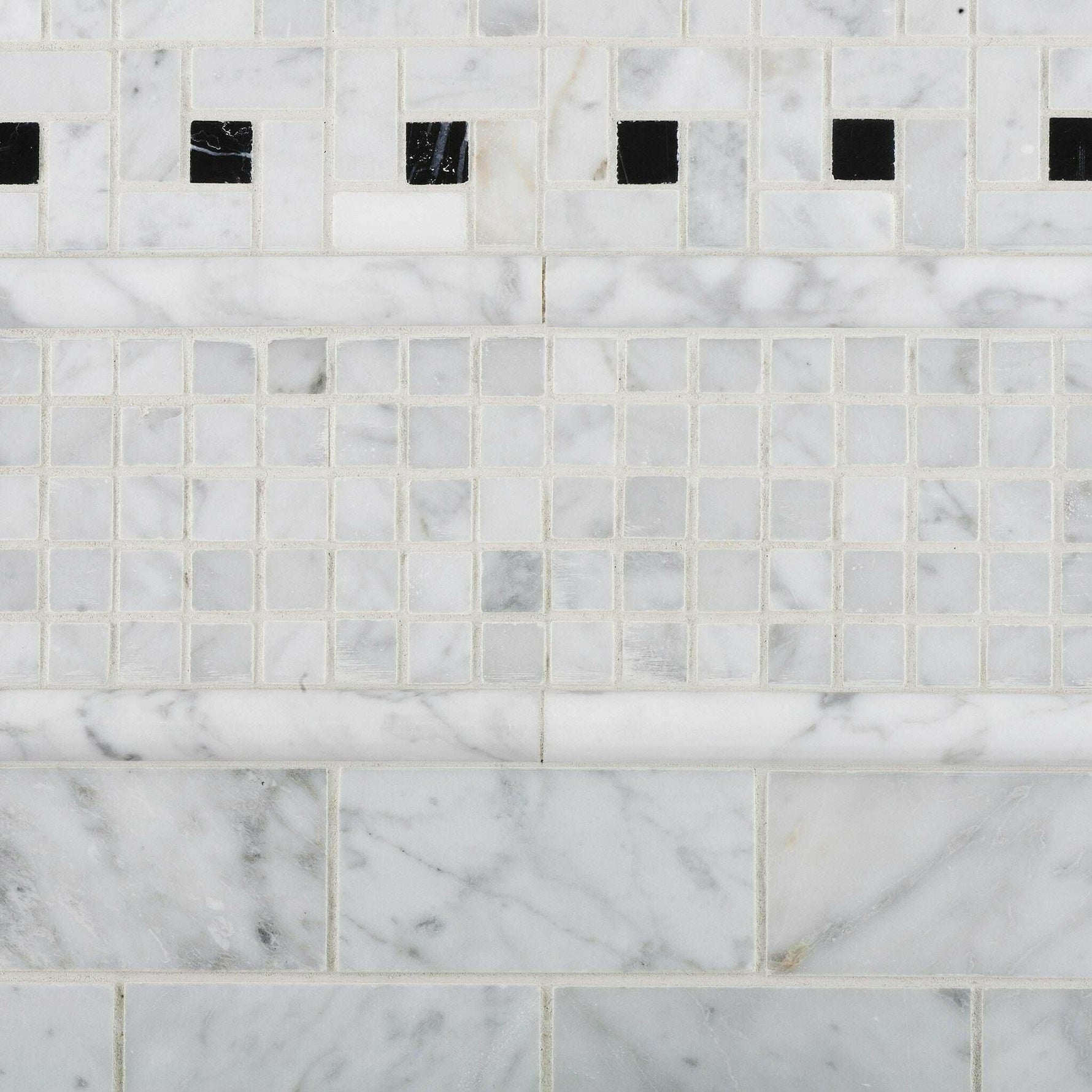 2x4 Carrara White Marble Honed Brick Mosaic Tile | FINAL SALE 2x4 Carrara White Marble Honed Brick Mosaic Tile | FINAL SALE - American Tile Depot