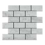 2x4 Carrara White Marble Honed Brick Mosaic Tile | FINAL SALE 2x4 Carrara White Marble Honed Brick Mosaic Tile | FINAL SALE - American Tile Depot