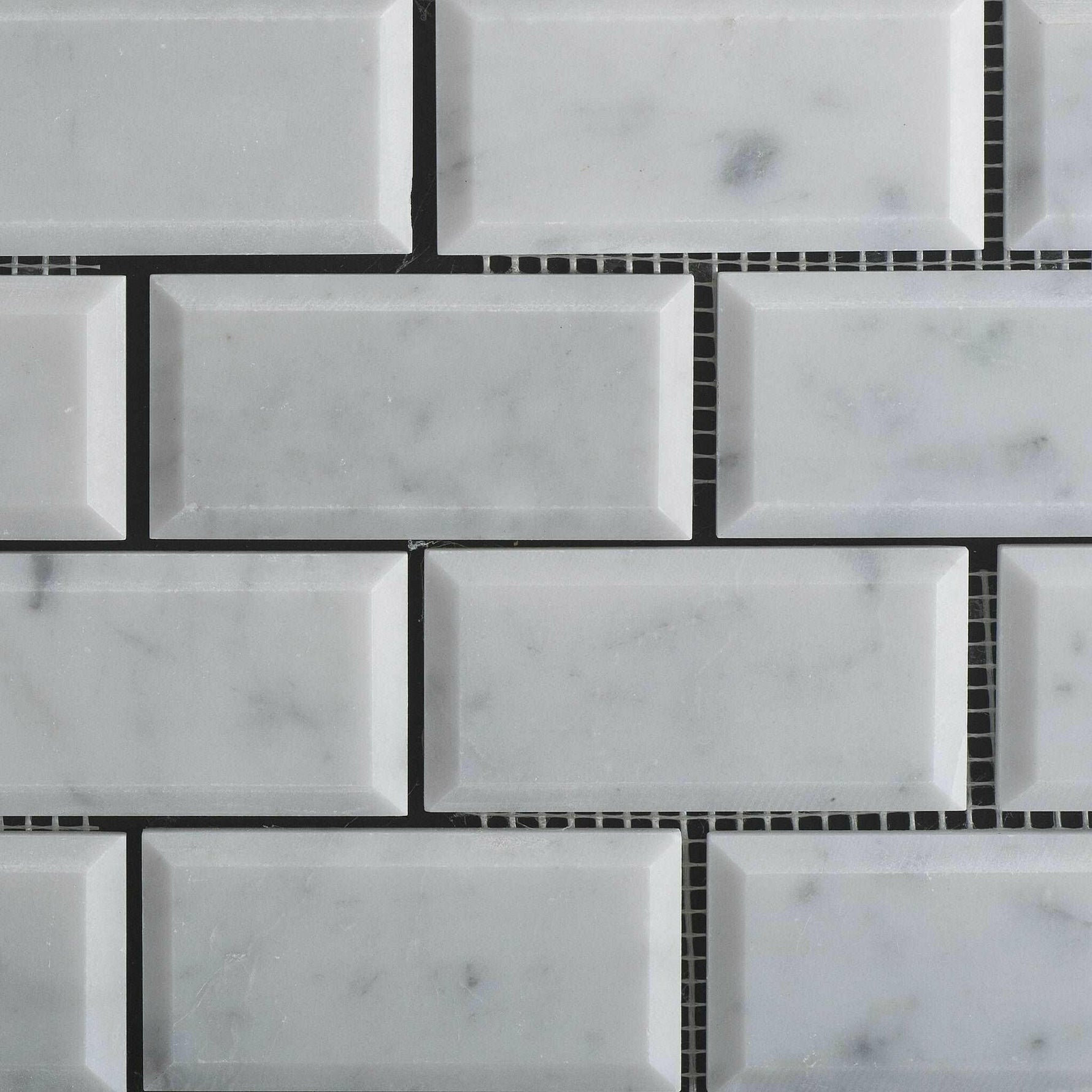 2x4 Carrara White Marble Polished & Beveled Brick Mosaic Tile 2x4 Carrara White Marble Polished & Beveled Brick Mosaic Tile - American Tile Depot