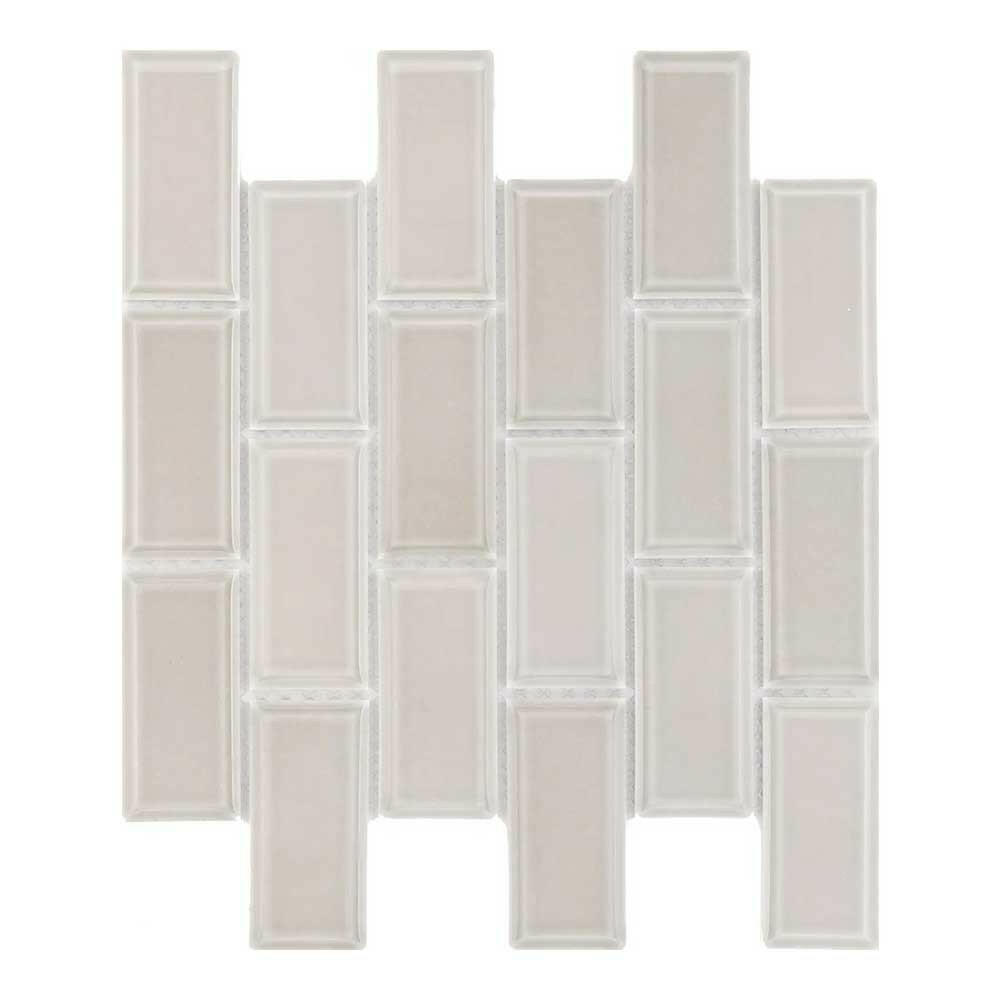 2x4 Cerelia Tender Gray Glossy Beveled Brick Porcelain Mosaic Wall Tile 2x4 Cerelia Tender Gray Glossy Beveled Brick Porcelain Mosaic Wall Tile - American Tile Depot