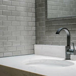 2x4 Cerelia Tender Gray Glossy Beveled Brick Porcelain Mosaic Wall Tile - American Tile Depot