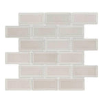 2x4 Cerelia Tender Gray Glossy Beveled Brick Porcelain Mosaic Wall Tile - American Tile Depot