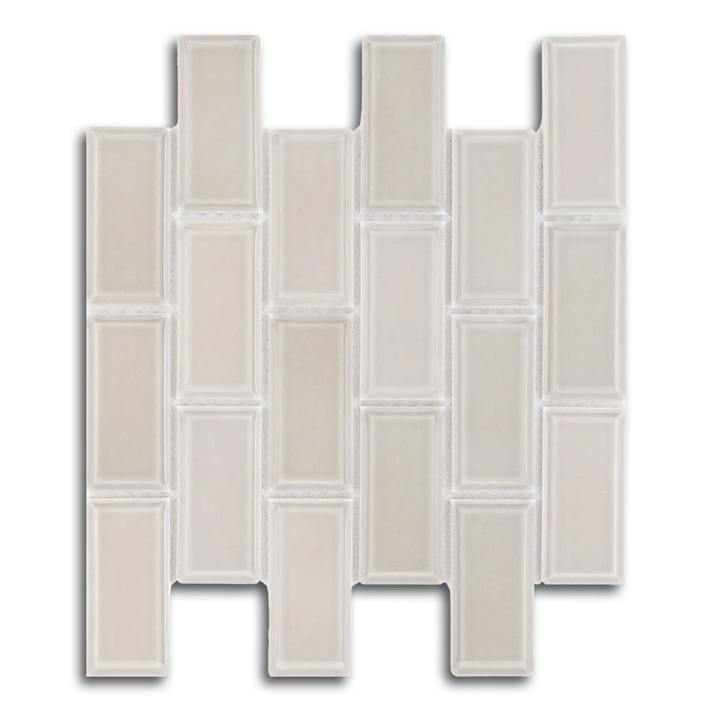 2x4 Cerelia Tender Gray Glossy Brick Porcelain Mosaic Tile