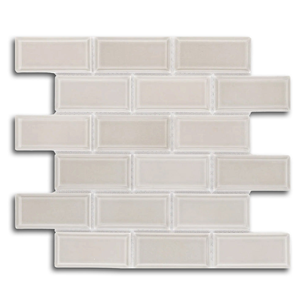 2x4 Cerelia Tender Gray Glossy Brick Porcelain Mosaic Tile