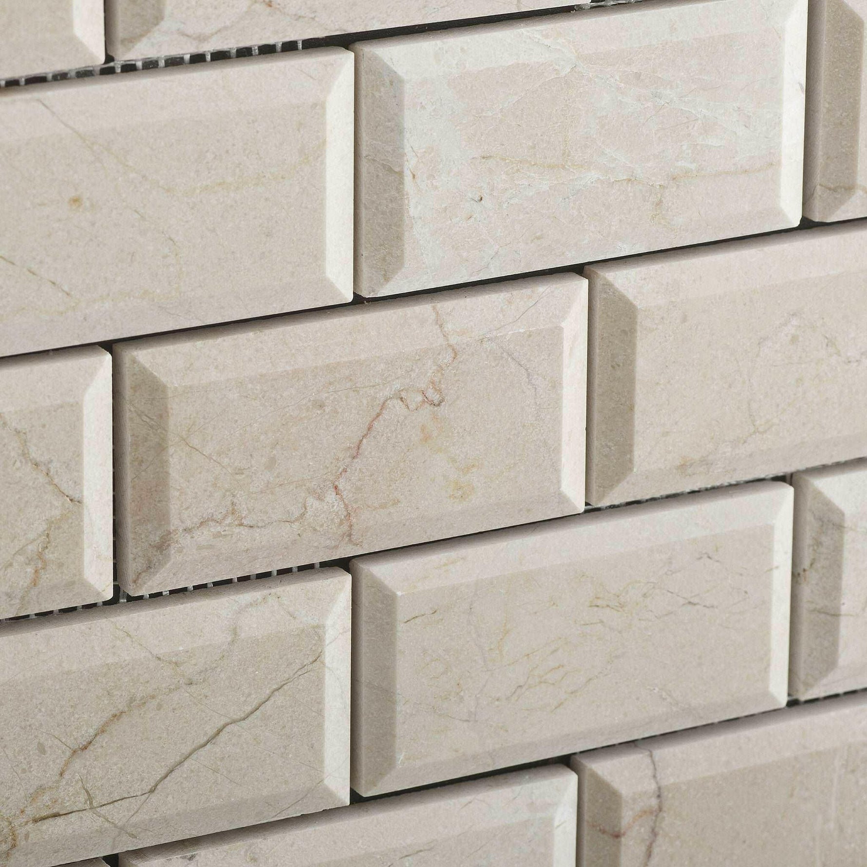 2x4 Crema Marfil Marble Honed & Beveled Brick Mosaic Tile 2x4 Crema Marfil Marble Honed & Beveled Brick Mosaic Tile - American Tile Depot