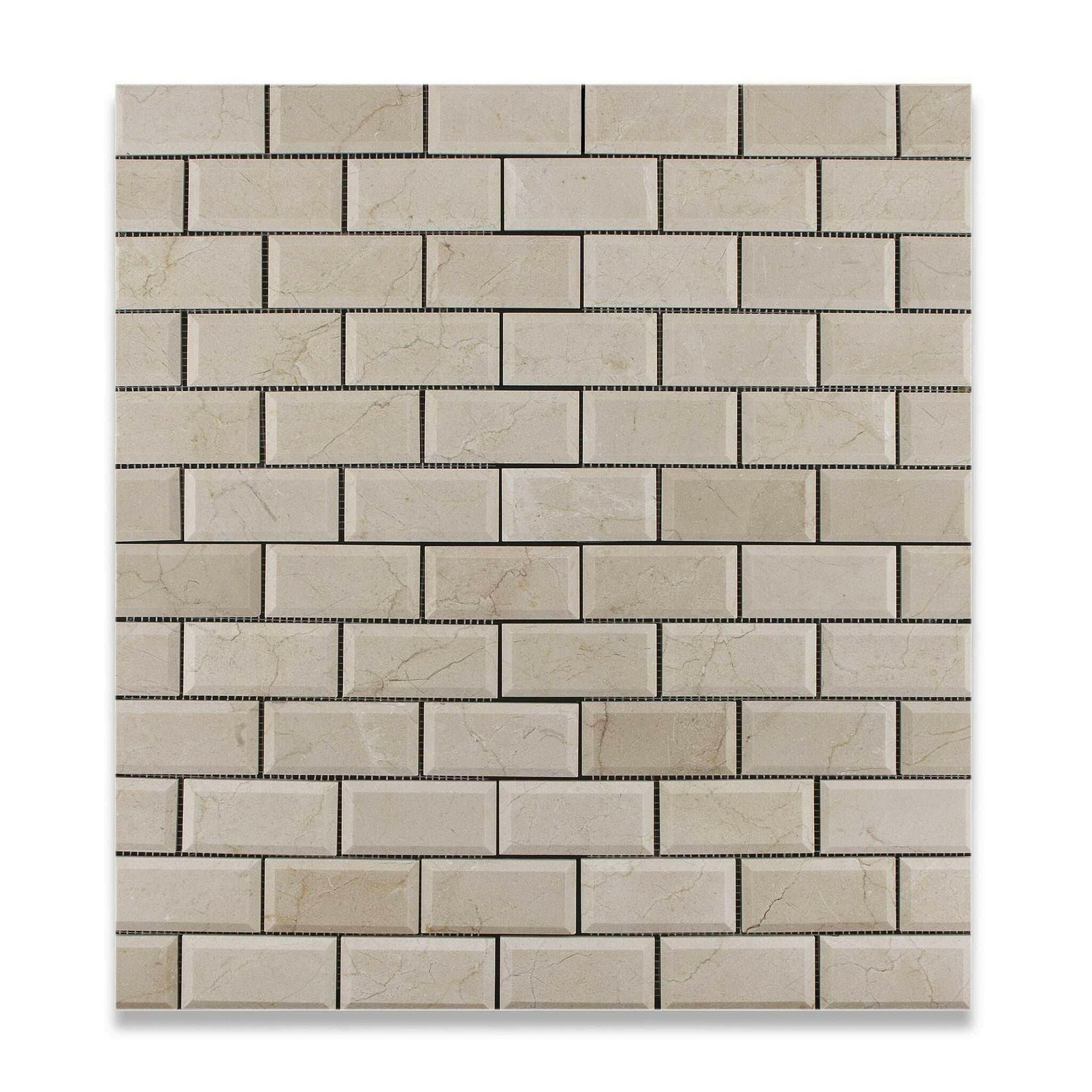 2x4 Crema Marfil Marble Honed & Beveled Brick Mosaic Tile 2x4 Crema Marfil Marble Honed & Beveled Brick Mosaic Tile - American Tile Depot
